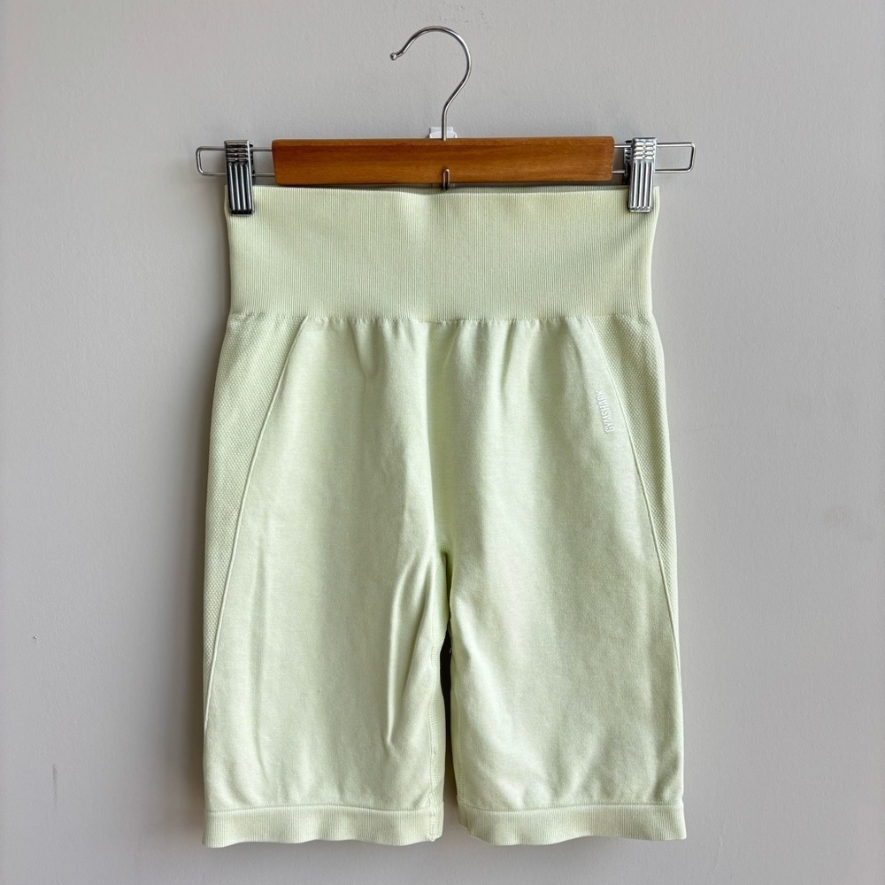 GYMSHARK Bike Shorts in Lime Green, Size S